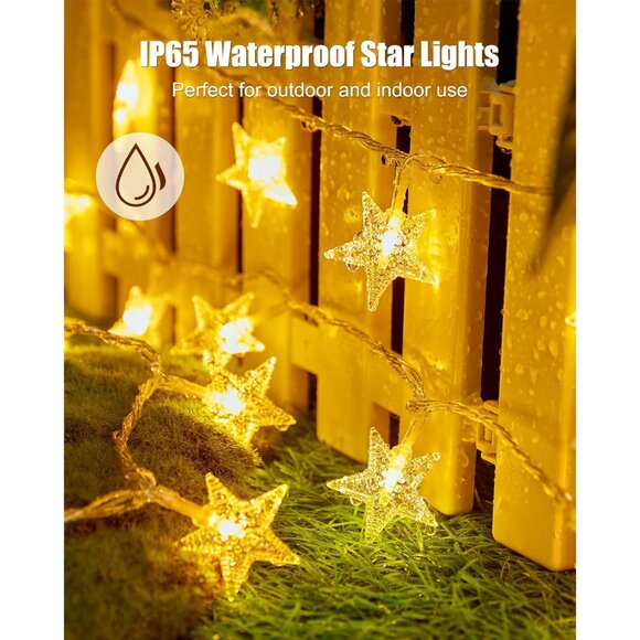 Star String Lights Battery Operated - 17 ft 50 LED Star Fairy String Lights with - Picture 8 of 9